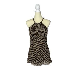 Michael By Michael Kors 100% Silk Animal Print Blouse Women's Size 10